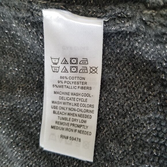 Cynthia Rowley Sweater Jacket Full Zip Grey Metallic Long Sleeve 9 - 12 Month - Picture 4 of 7
